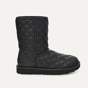 UGG Black Ankle Boots with Quilted Design